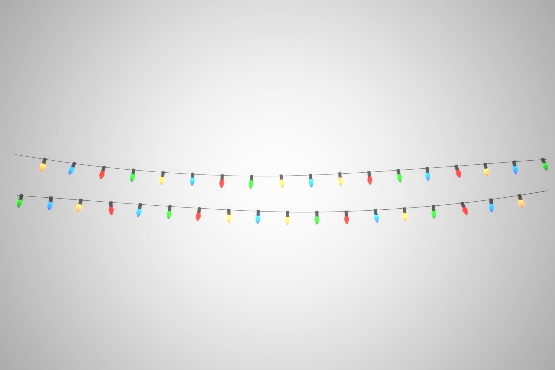 String Christmas Lights V6 Low-poly 3D model_9