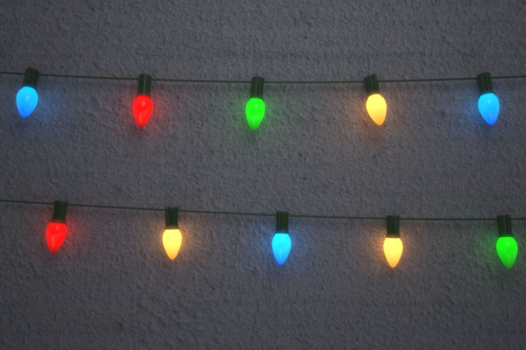 String Christmas Lights V6 Low-poly 3D model_5