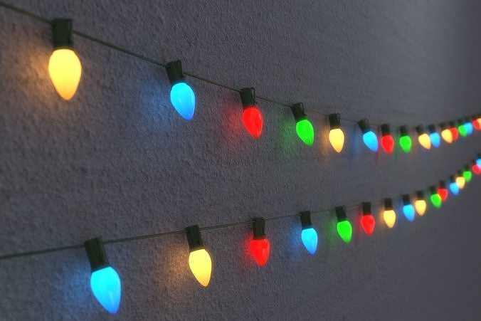 String Christmas Lights V6 Low-poly 3D model