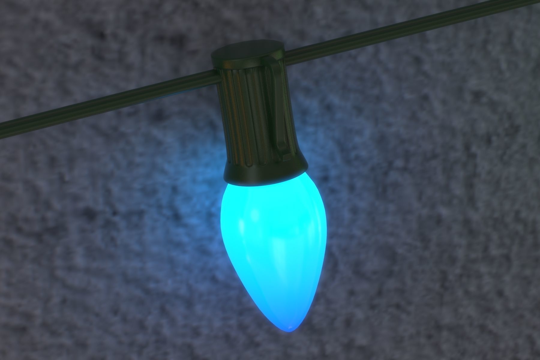 String Christmas Lights V6 Low-poly 3D model_10