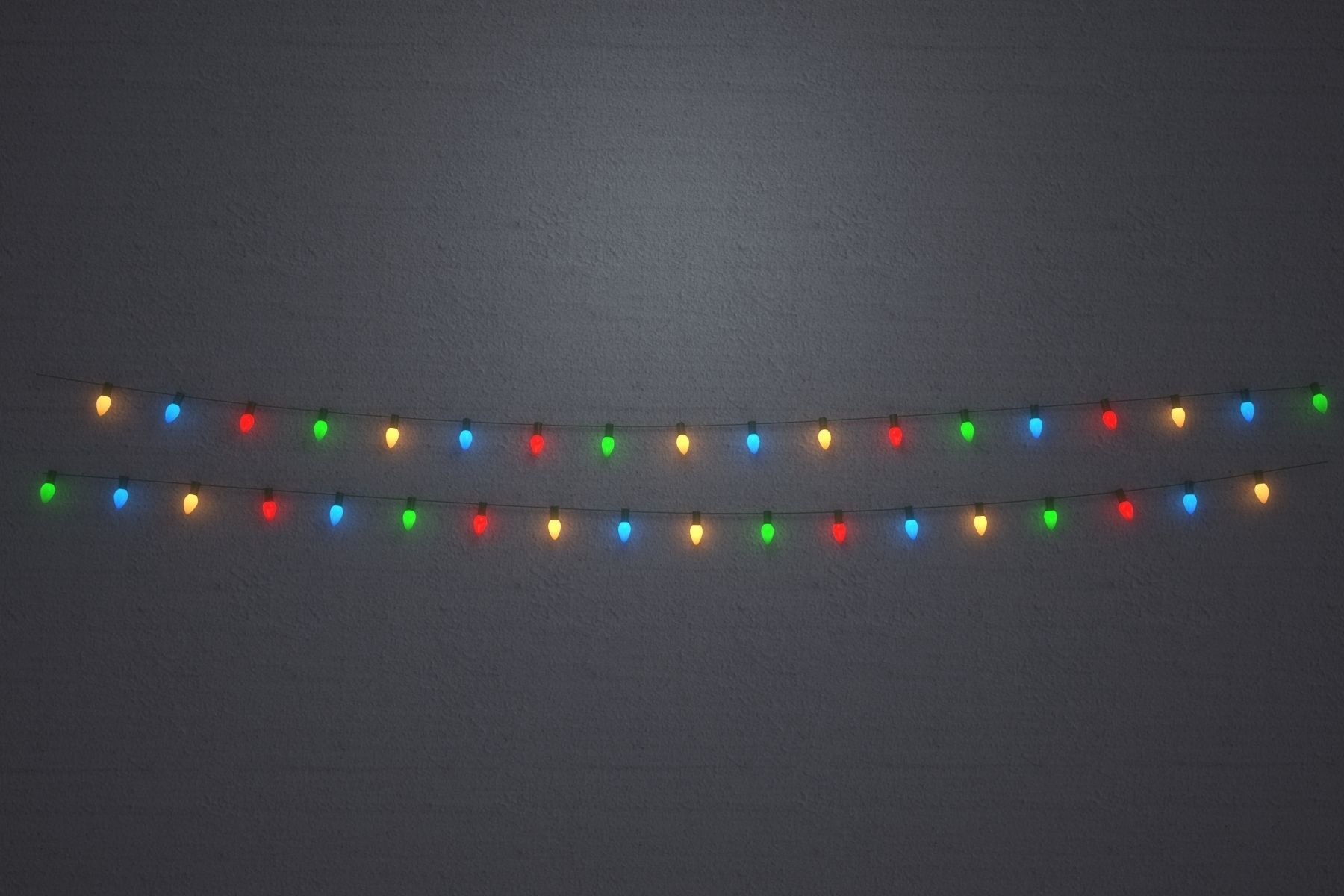 String Christmas Lights V6 Low-poly 3D model_8