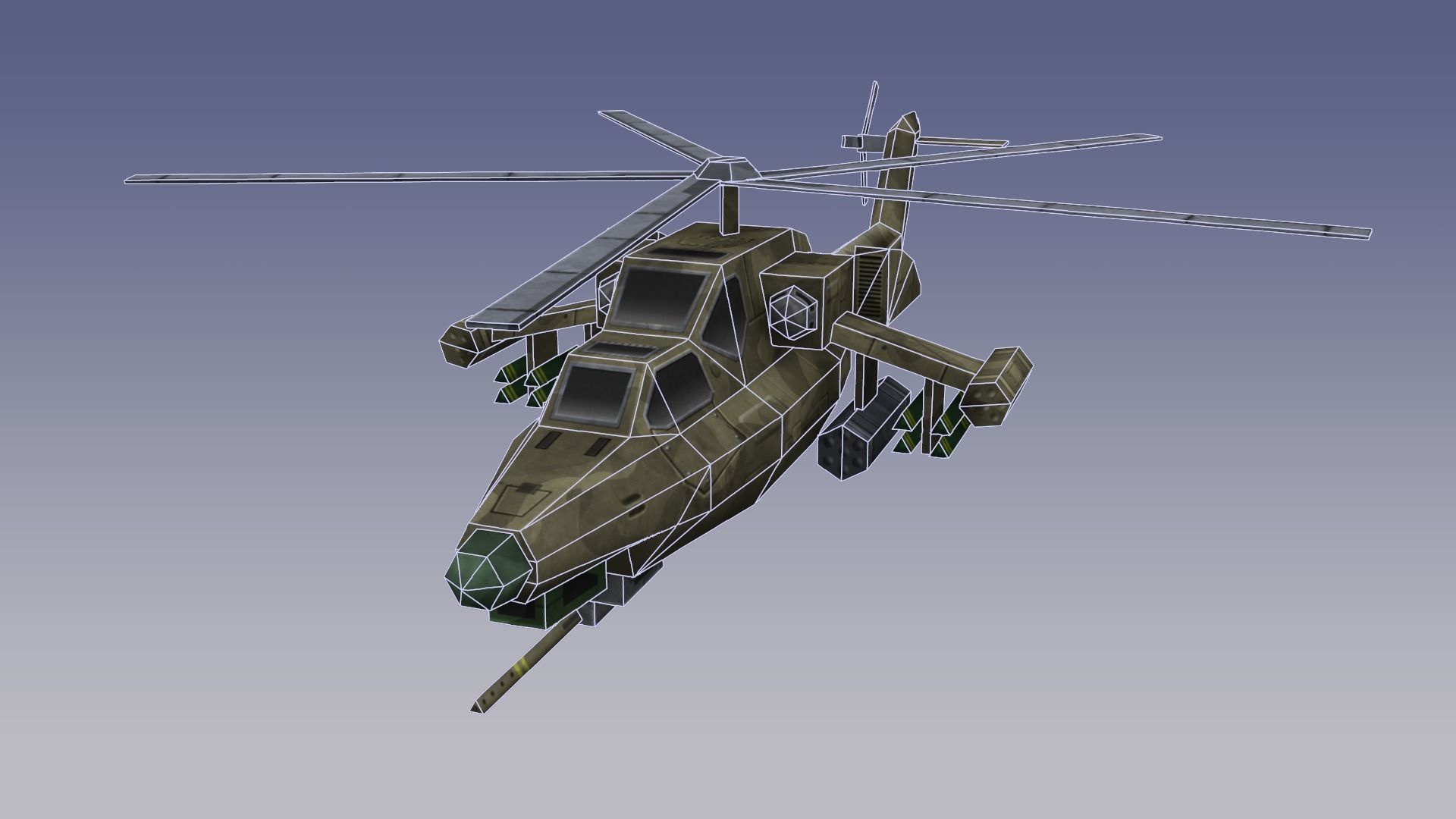 Mil Mi-28 Havoc Low-poly 3D model_1