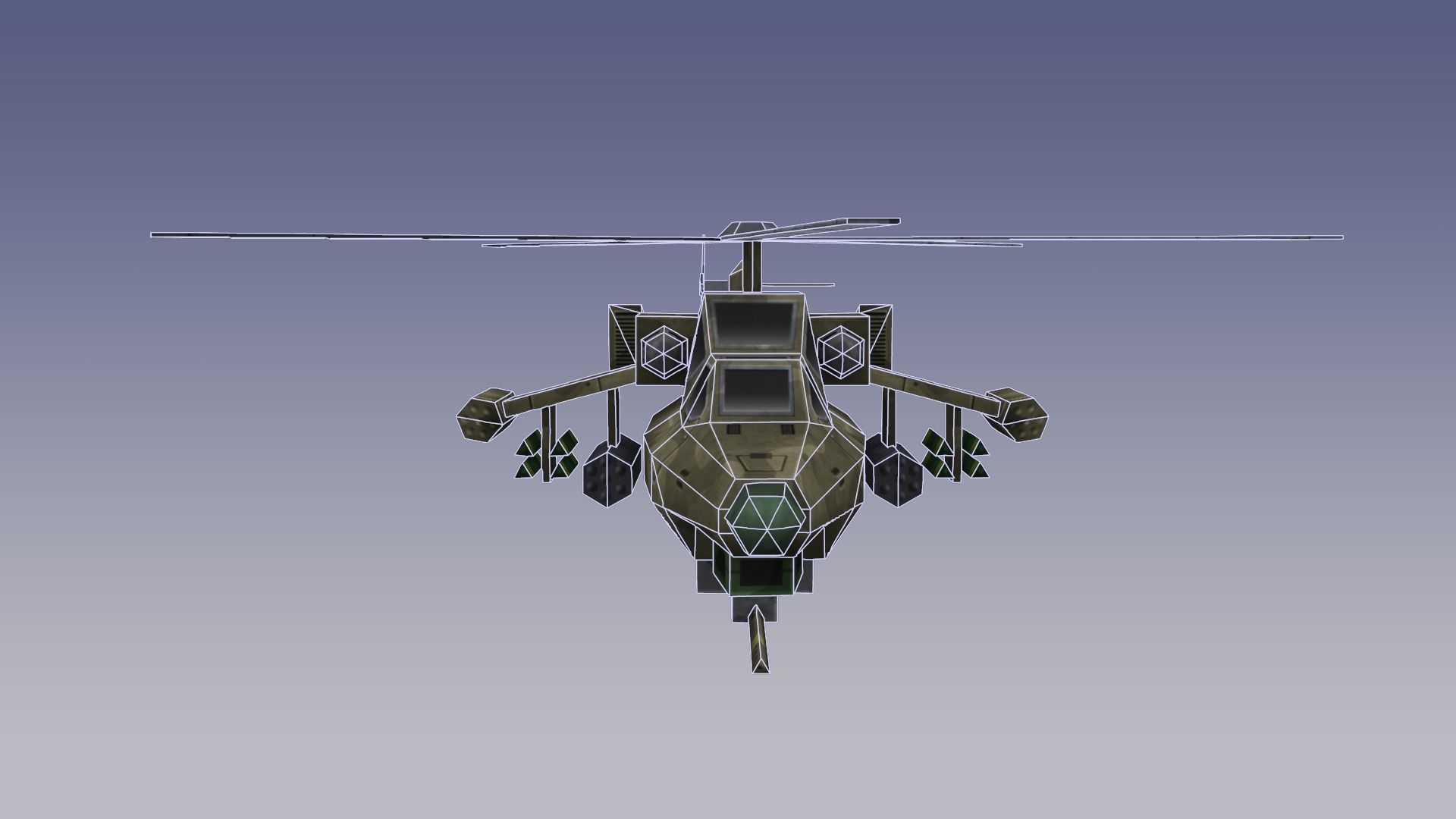 Mil Mi-28 Havoc Low-poly 3D model_7