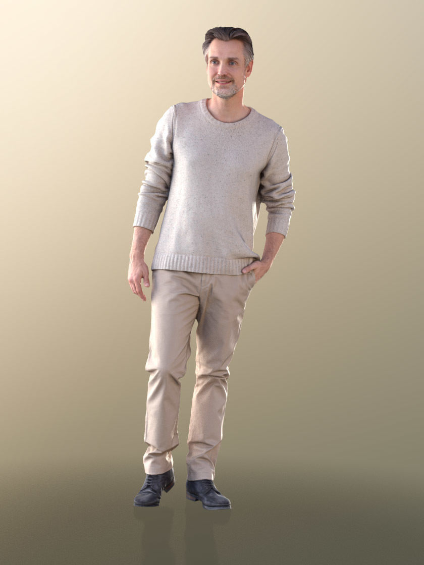 Will 10841 - Casual Man Low-poly 3D model_1