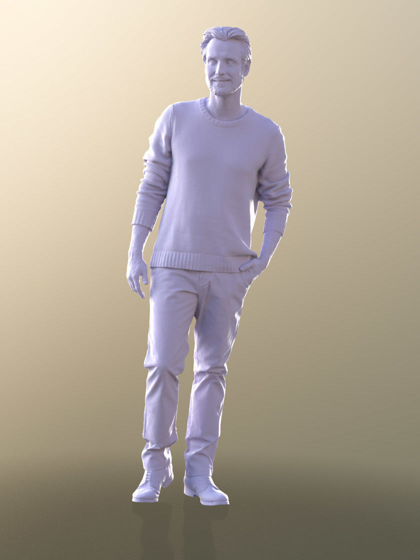 Will 10841 - Casual Man Low-poly 3D model_3