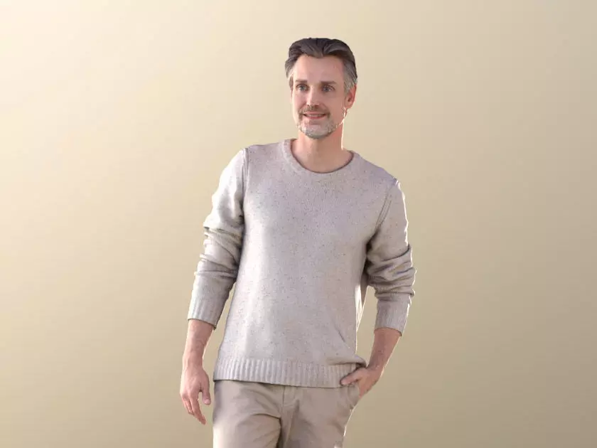 Will 10841 - Casual Man Low-poly 3D model_0
