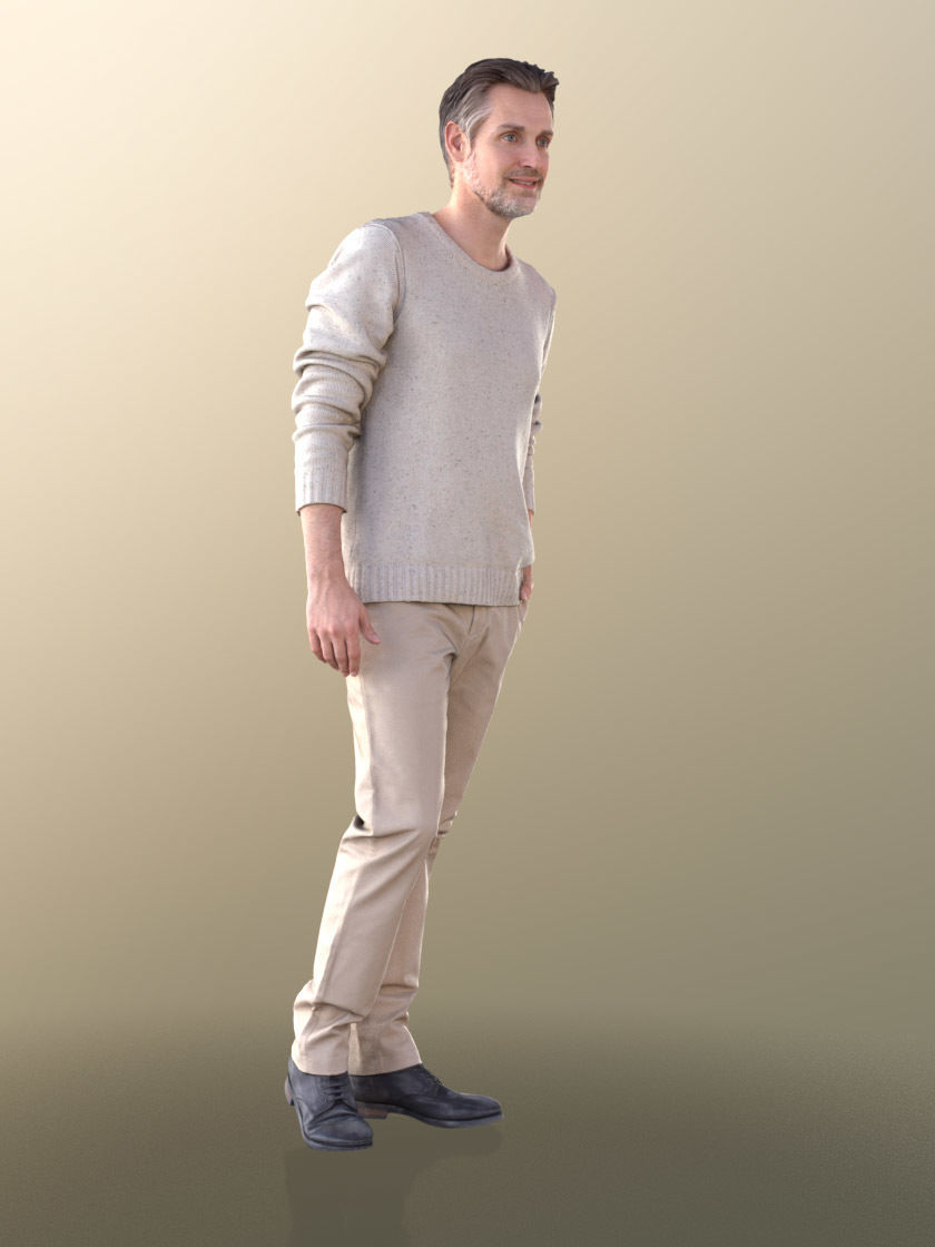 Will 10841 - Casual Man Low-poly 3D model_2