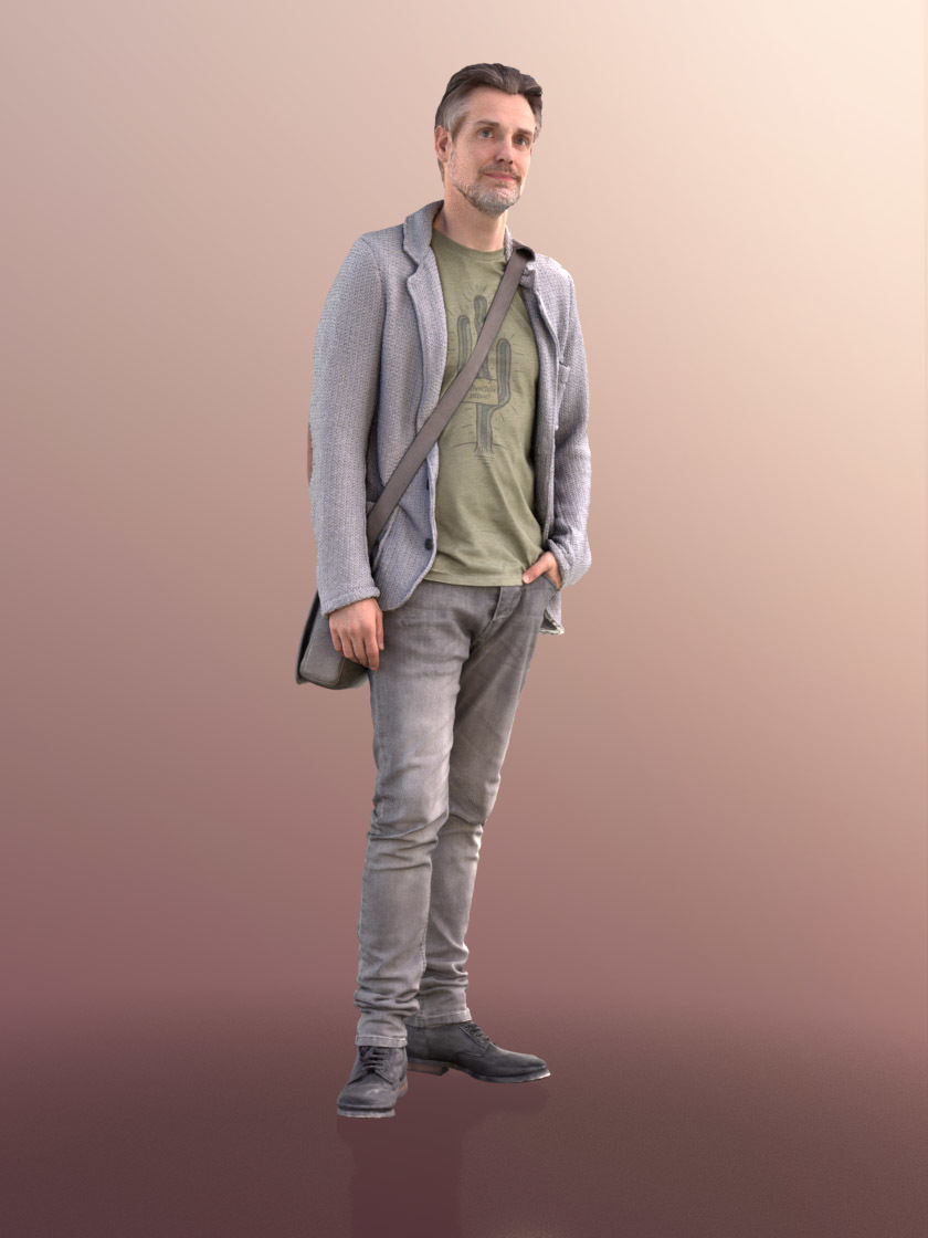 Will 10837 - Standing Casual Man Low-poly 3D model_1