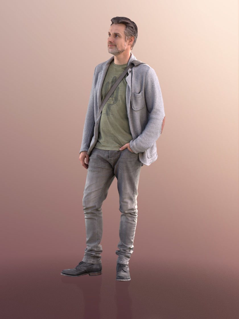 Will 10837 - Standing Casual Man Low-poly 3D model_2