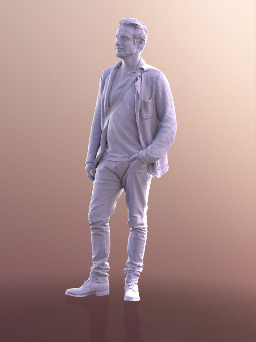Will 10837 - Standing Casual Man Low-poly 3D model_4