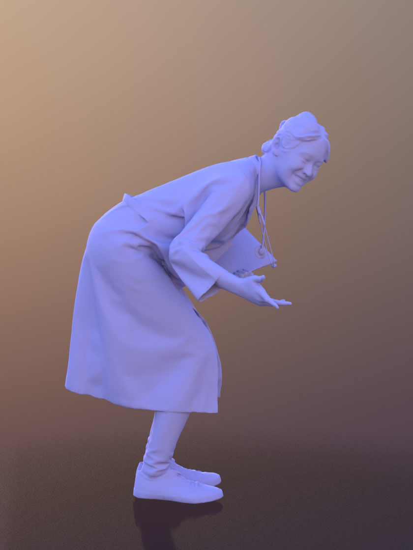 Francine 10369 - Talking Asian Doctor Low-poly 3D model_4