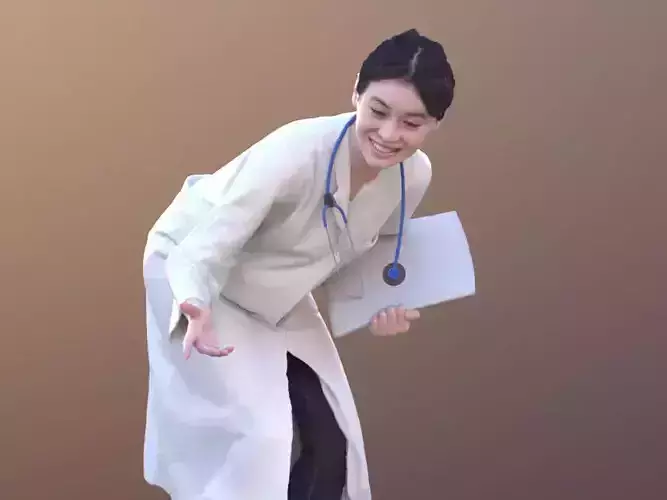 Francine 10369 - Talking Asian Doctor Low-poly 3D model