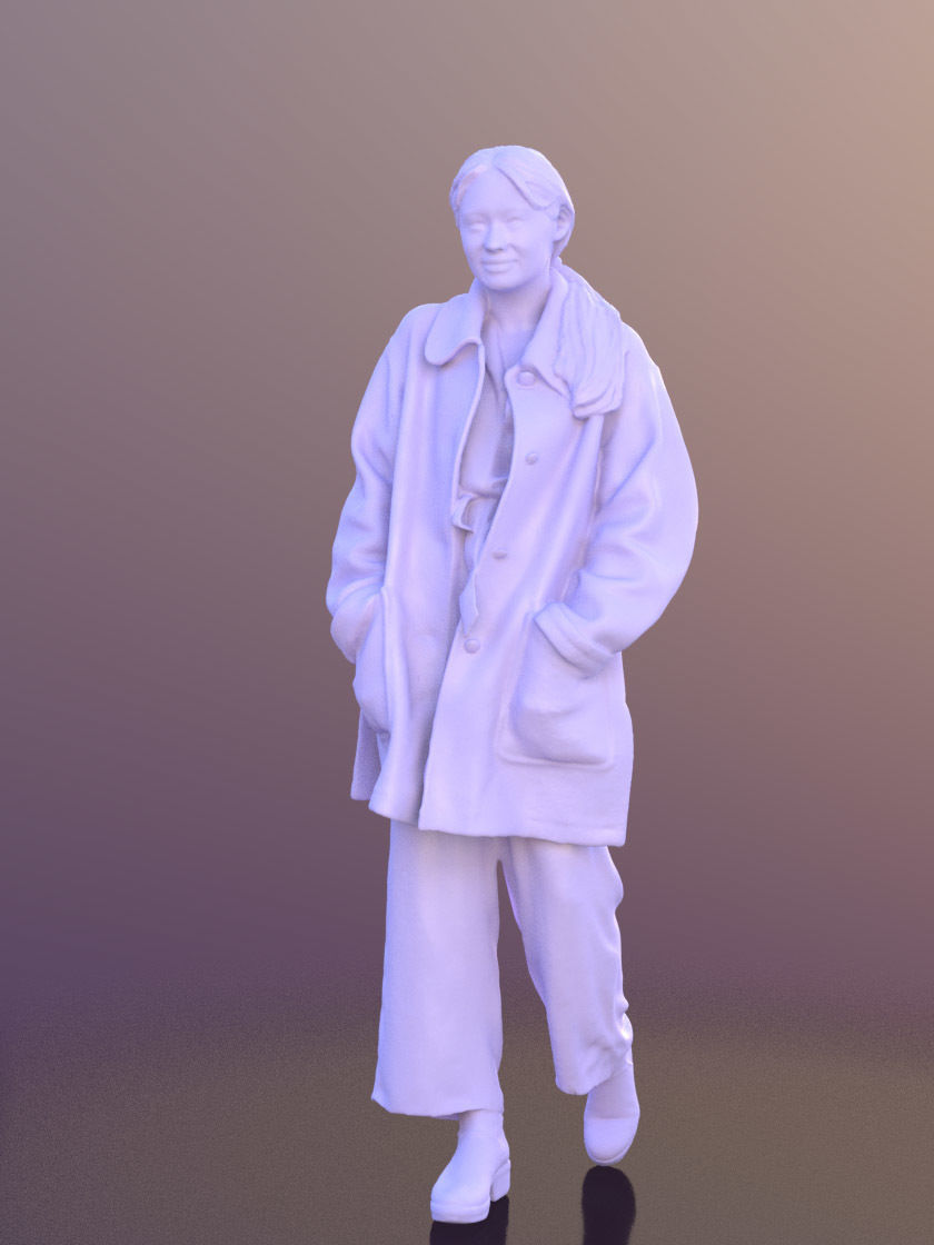 Francine 10363 - Walking Winter Woman Low-poly 3D model_3