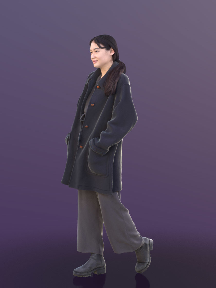 Francine 10363 - Walking Winter Woman Low-poly 3D model_2