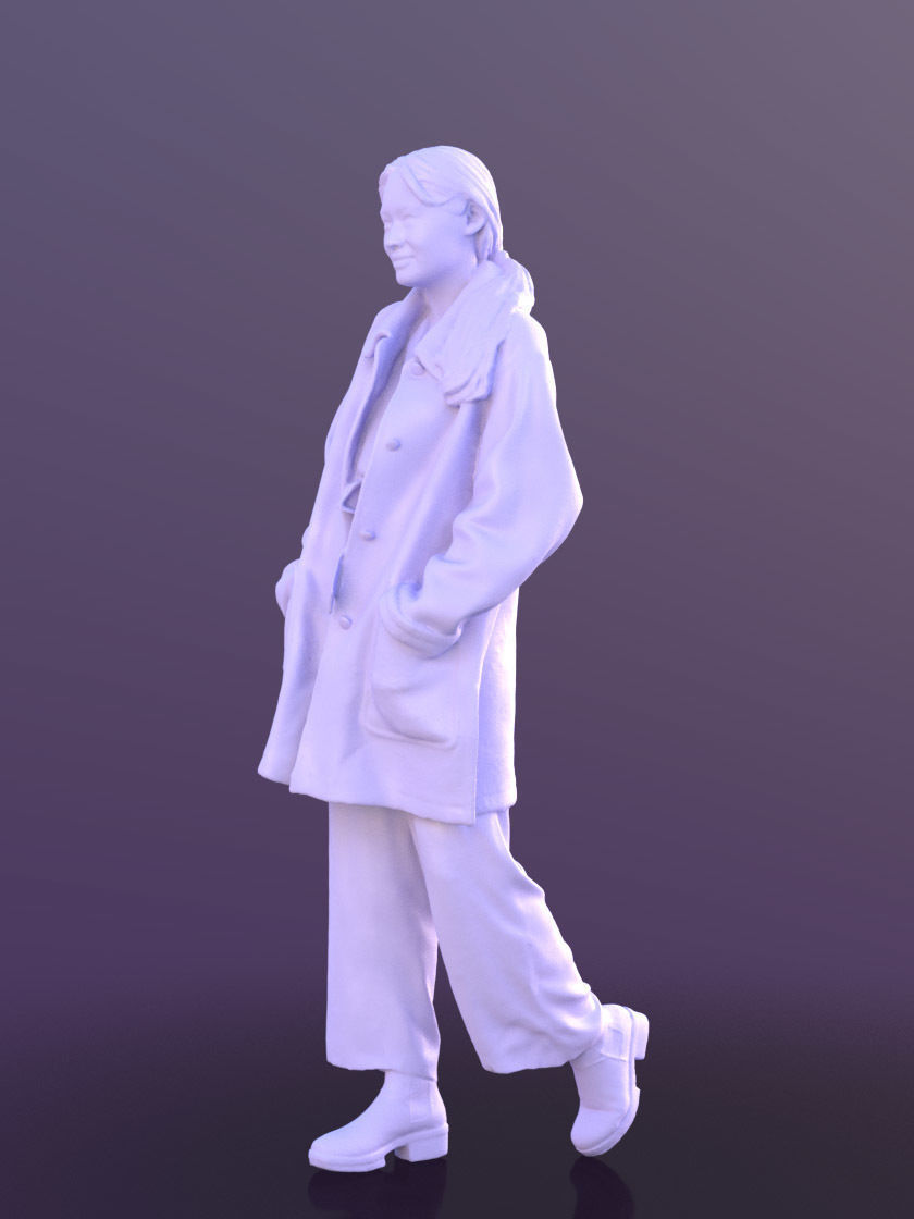 Francine 10363 - Walking Winter Woman Low-poly 3D model_4