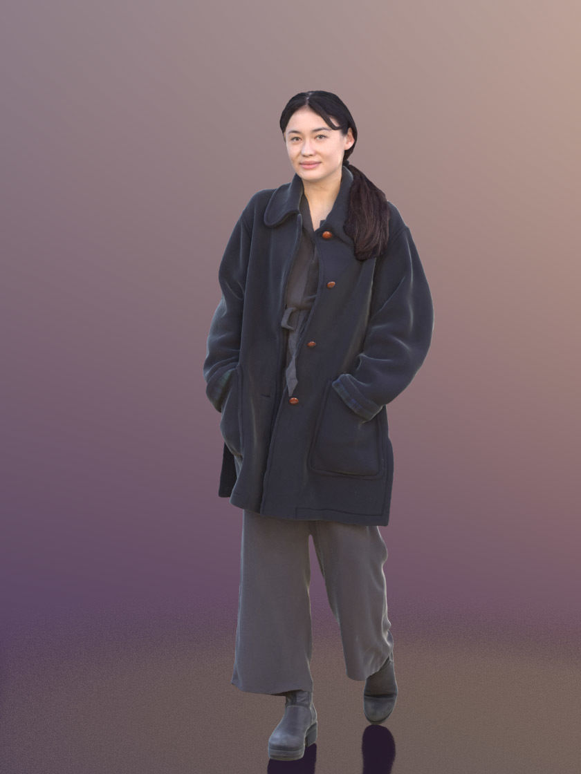 Francine 10363 - Walking Winter Woman Low-poly 3D model_1