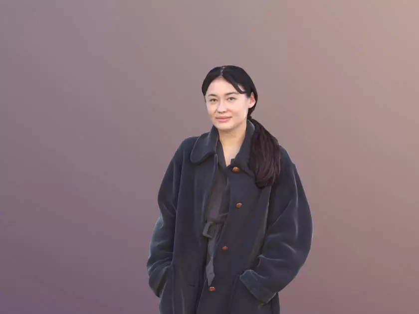 Francine 10363 - Walking Winter Woman Low-poly 3D model_0