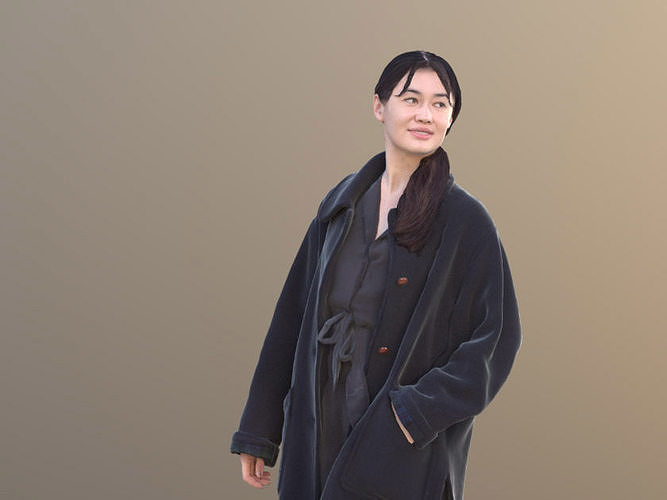 Francine 10362 - Standing Winter Woman Low-poly 3D model