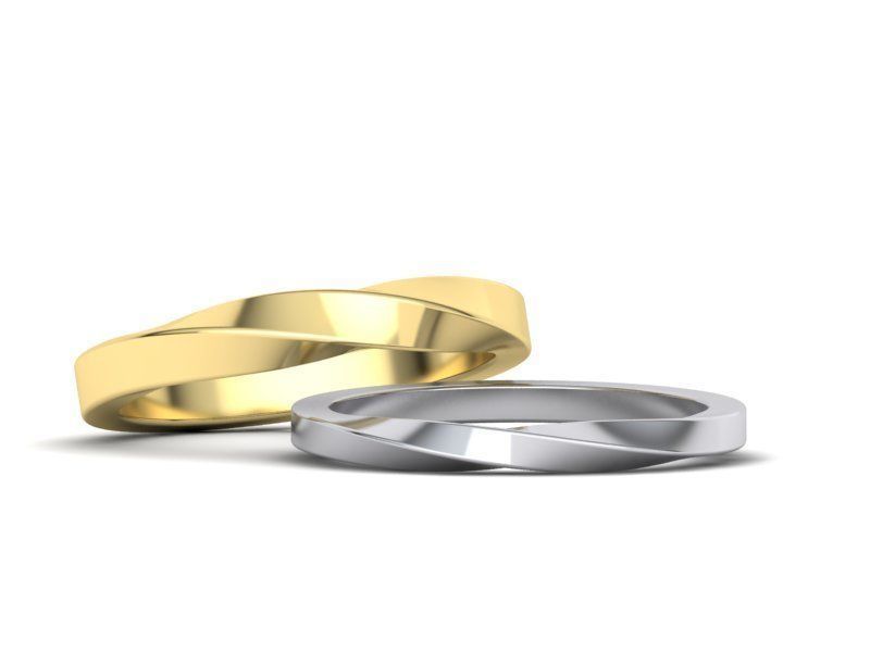 Wedding Set Mobius rings  3dmodels 3D print model_5