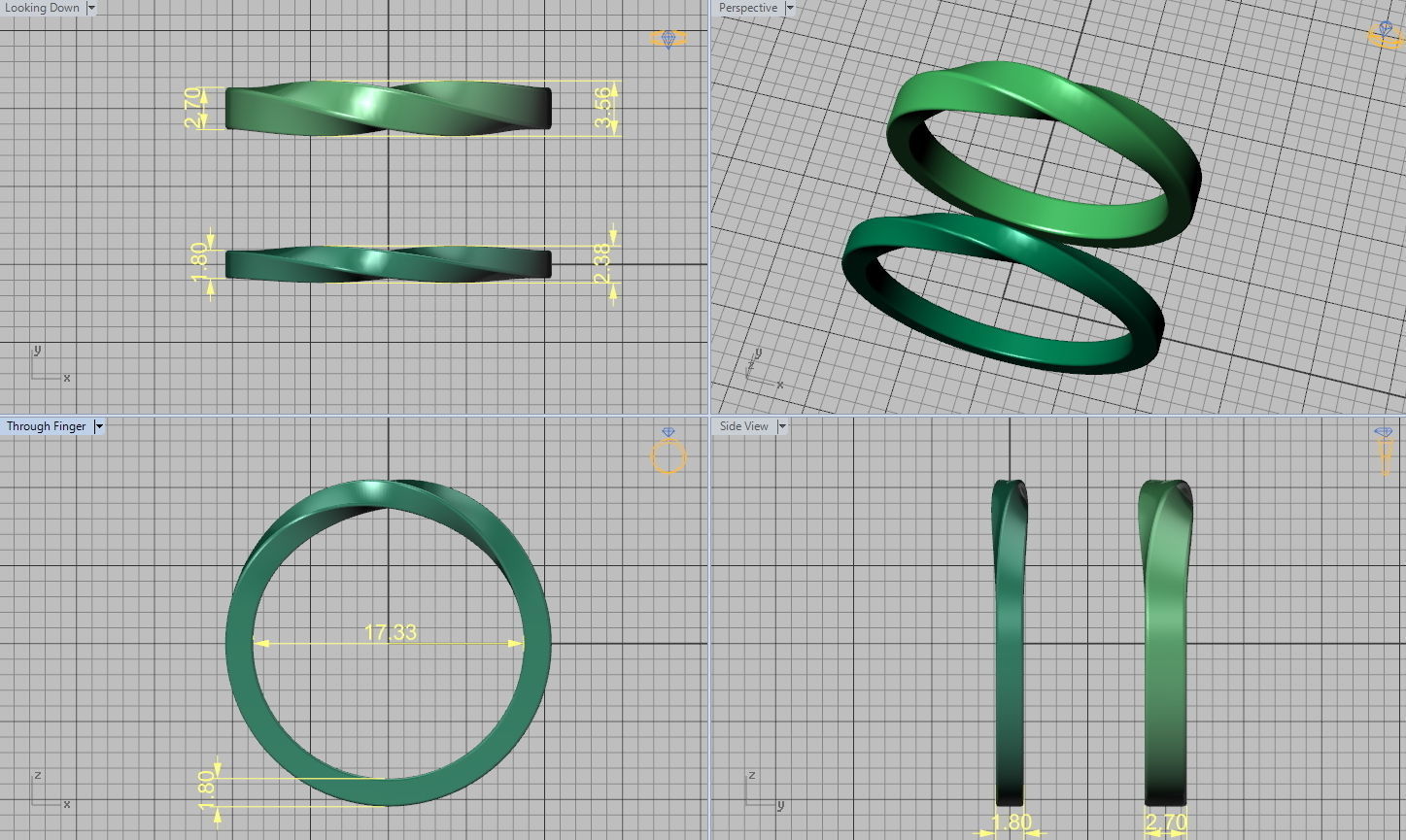 Wedding Set Mobius rings  3dmodels 3D print model_2