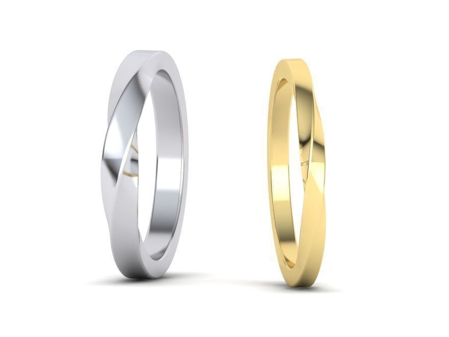 Wedding Set Mobius rings  3dmodels 3D print model_15