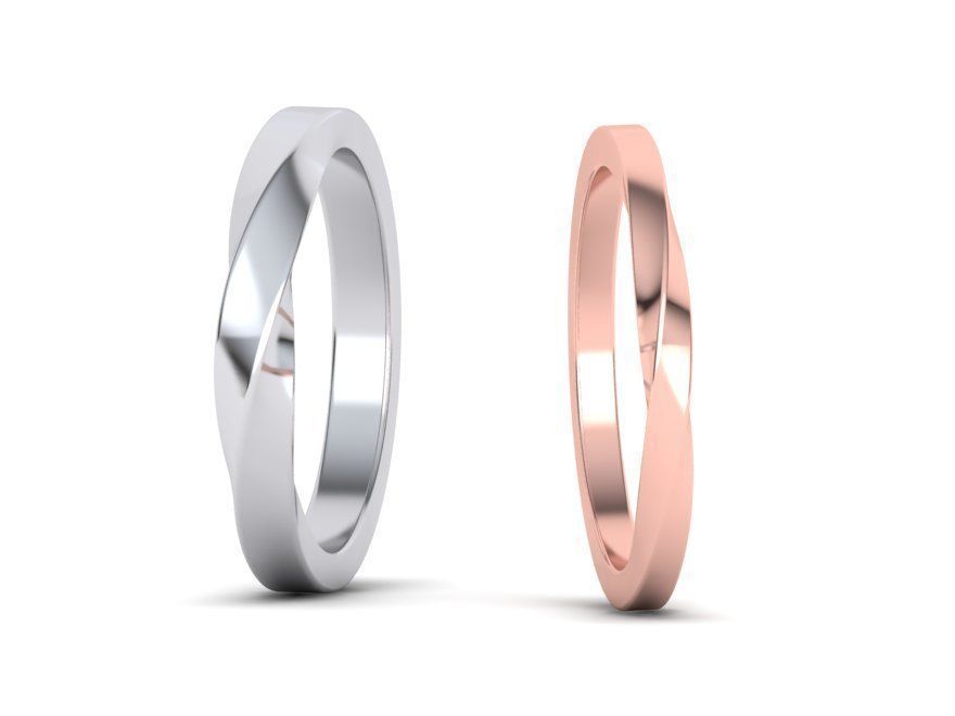 Wedding Set Mobius rings  3dmodels 3D print model_6