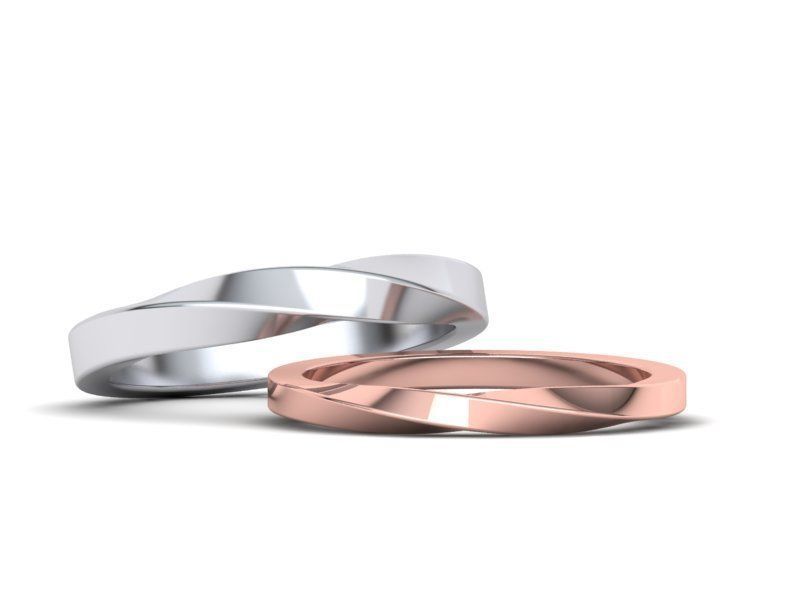 Wedding Set Mobius rings  3dmodels 3D print model_10