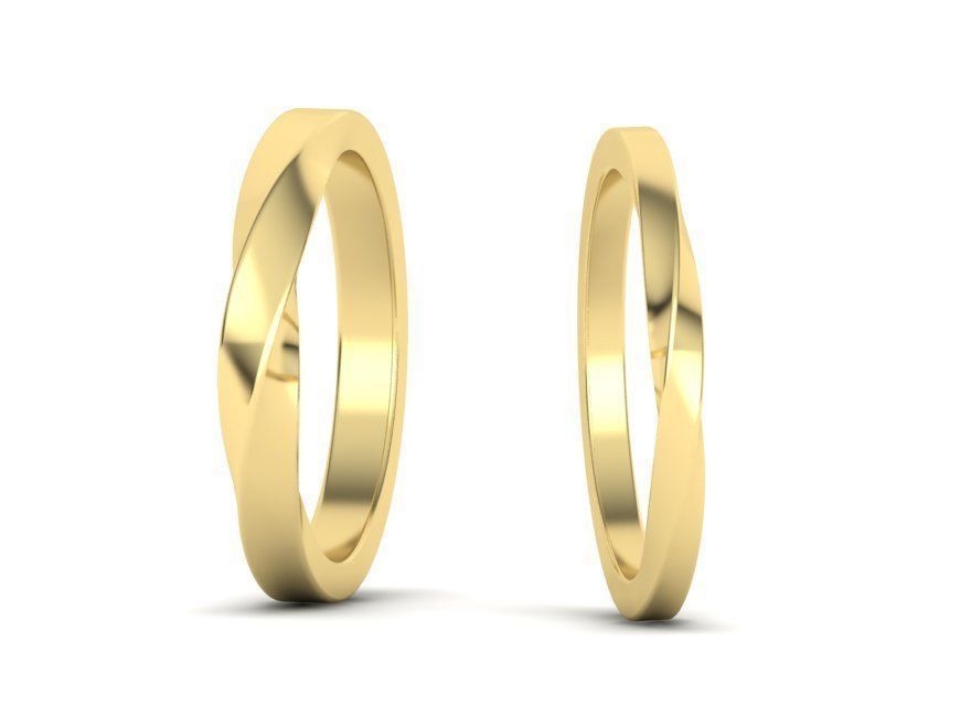 Wedding Set Mobius rings  3dmodels 3D print model_9