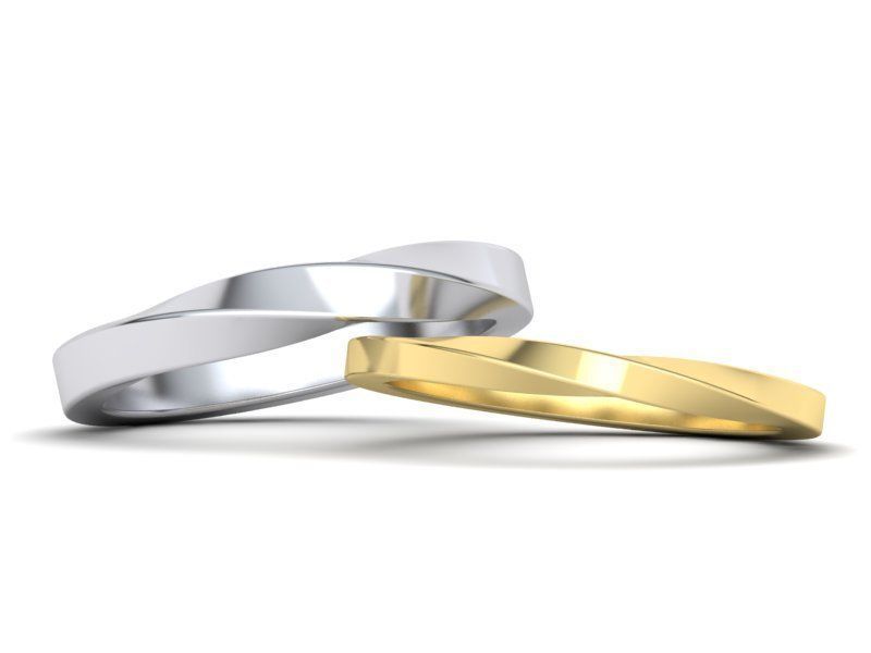 Wedding Set Mobius rings  3dmodels 3D print model_1