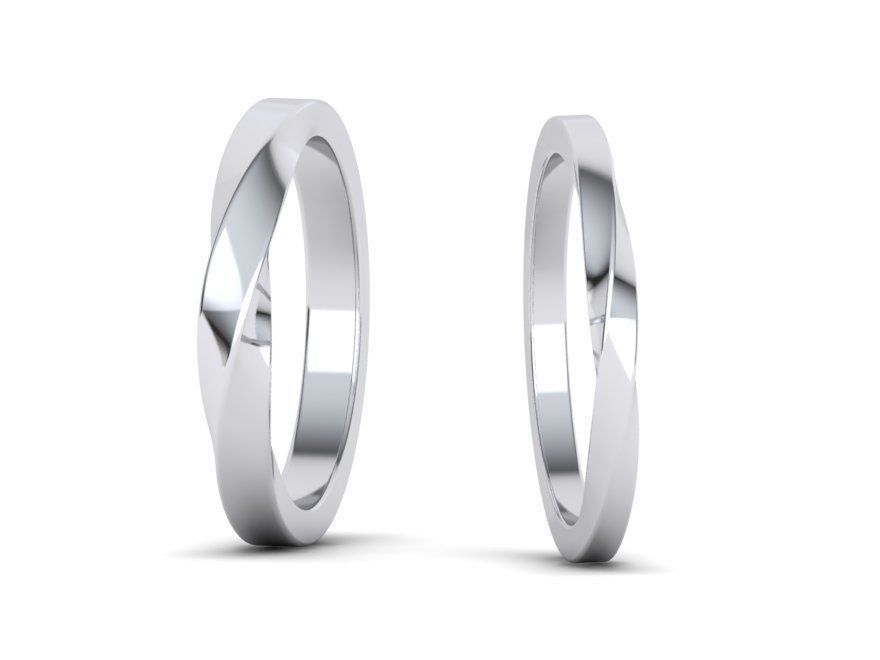 Wedding Set Mobius rings  3dmodels 3D print model_8