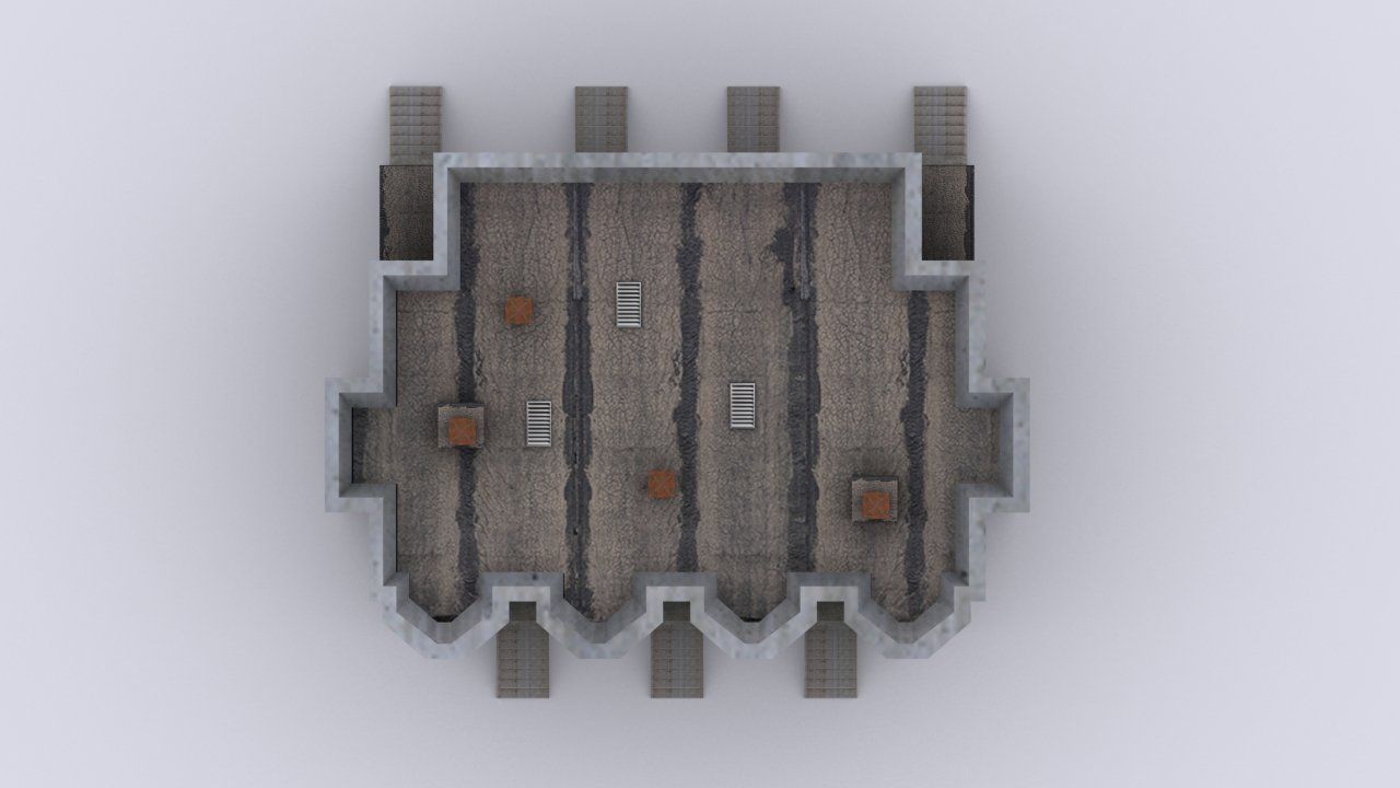 House brick building Low-poly 3D model_5