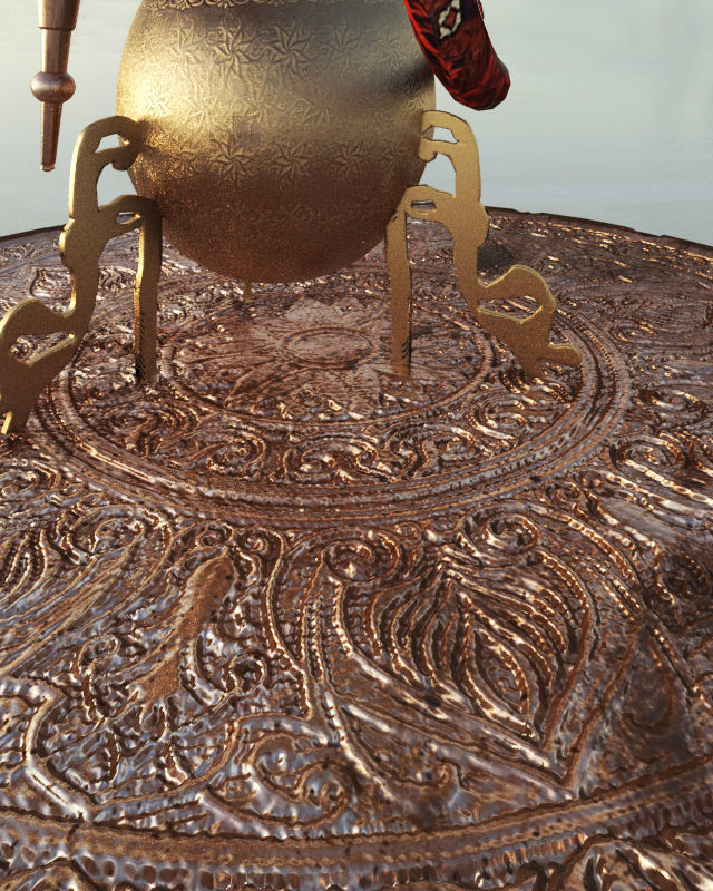 Traditional Old Style Yemeni Hookah 3D model_5