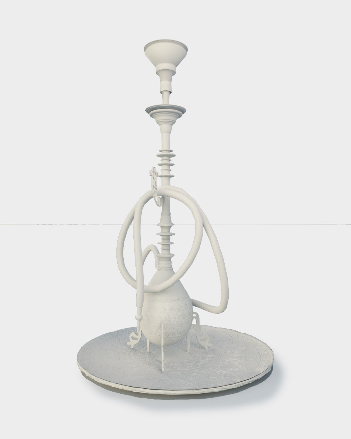Traditional Old Style Yemeni Hookah 3D model_12