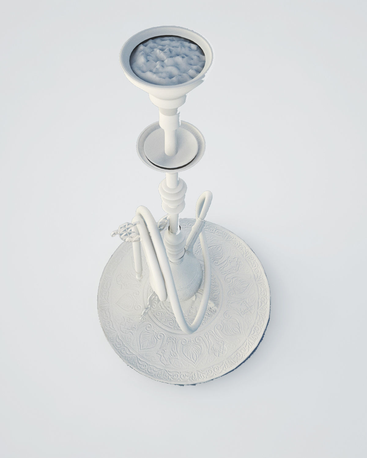 Traditional Old Style Yemeni Hookah 3D model_9