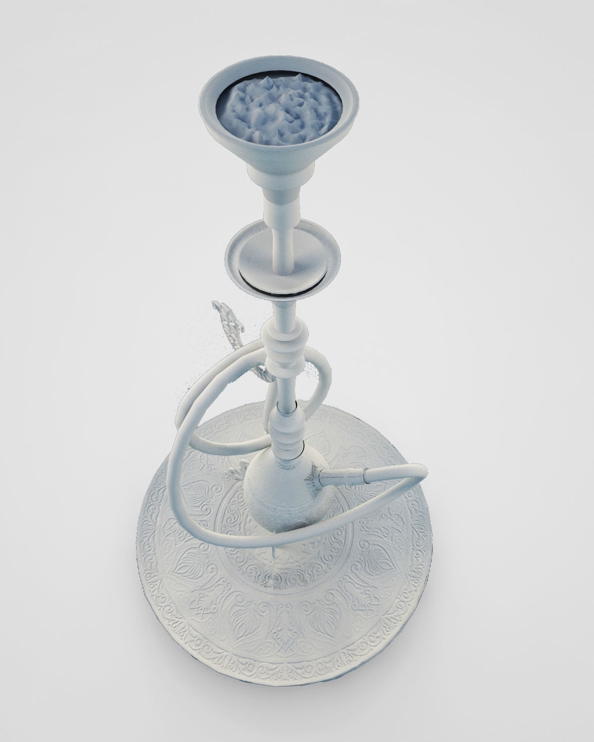 Traditional Old Style Yemeni Hookah 3D model_10