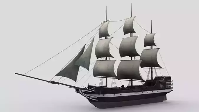 Sailing ship Low-poly 3D model