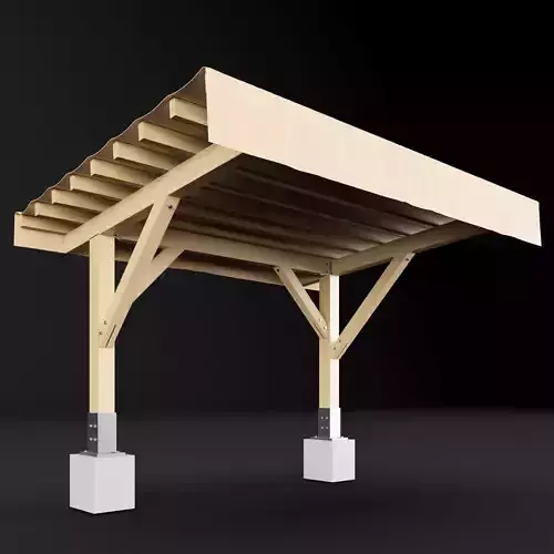 Woden pergola 1 3D model