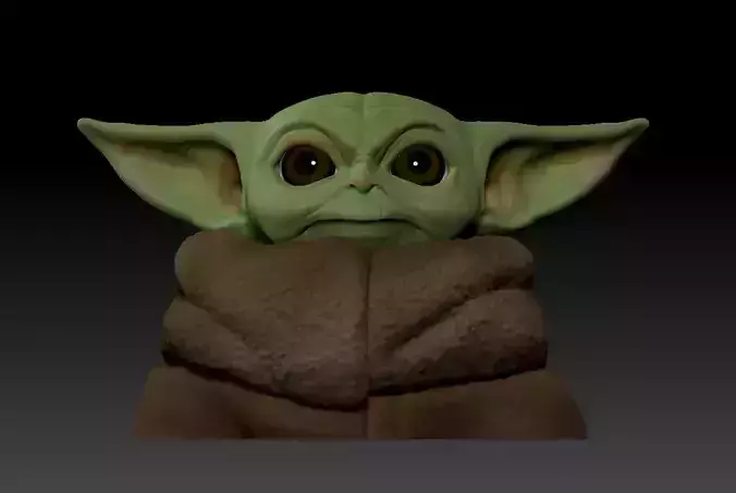 baby yoda bust 3D print model