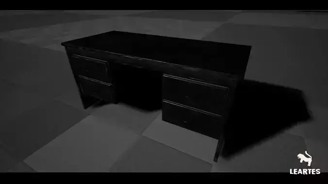 Office Desk Gameready Optimized Low-poly 3D mode Low-poly 3D model