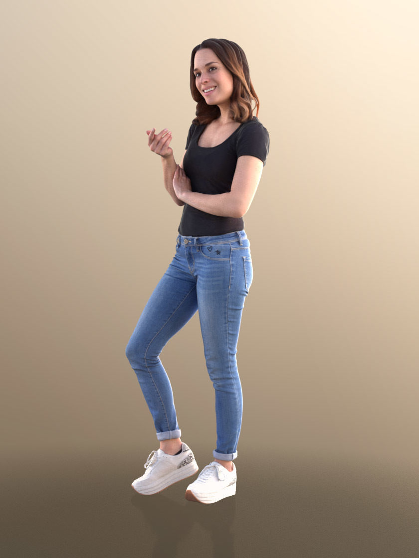 Juliette 10799 - Standing Casual Woman Low-poly 3D model_2