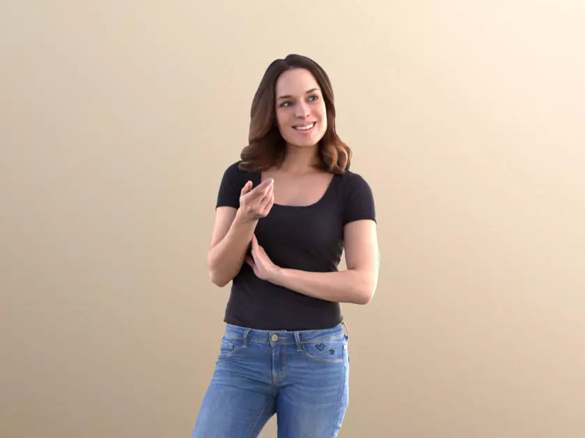 Juliette 10799 - Standing Casual Woman Low-poly 3D model_0