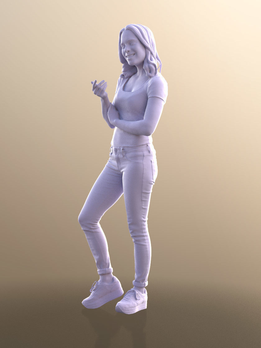 Juliette 10799 - Standing Casual Woman Low-poly 3D model_4