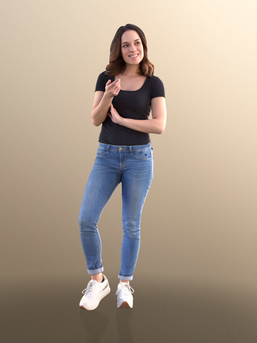 Juliette 10799 - Standing Casual Woman Low-poly 3D model_1
