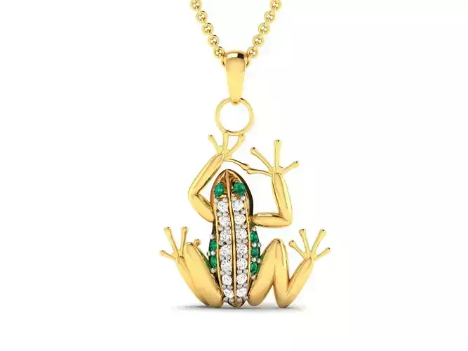 Frog pendant 3dm render detail