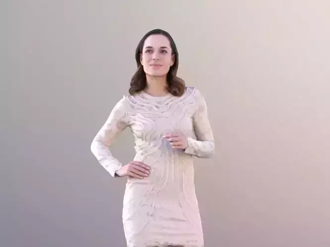 Juliette 10780 - Standing Elegant Woman Low-poly 3D model