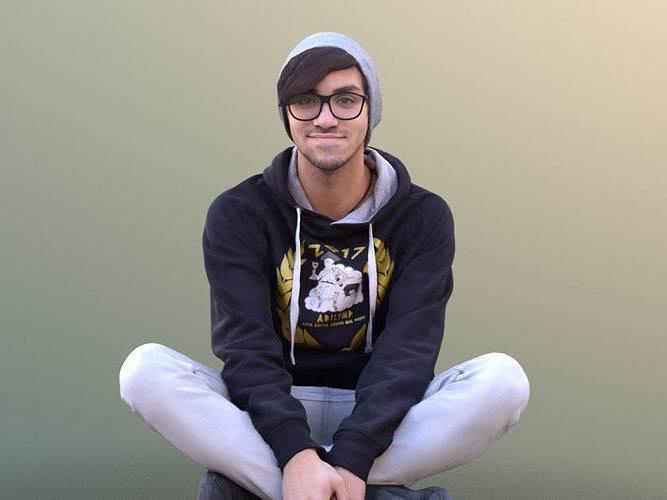 Clark 10749 - Sitting Casual Guy Low-poly 3D model