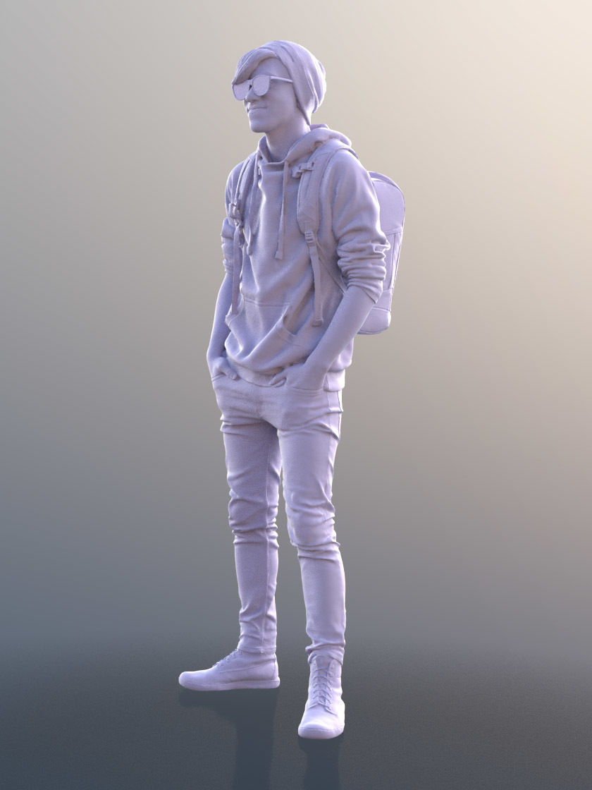 Clark 10748 - Standing Casual Guy Low-poly 3D model_4