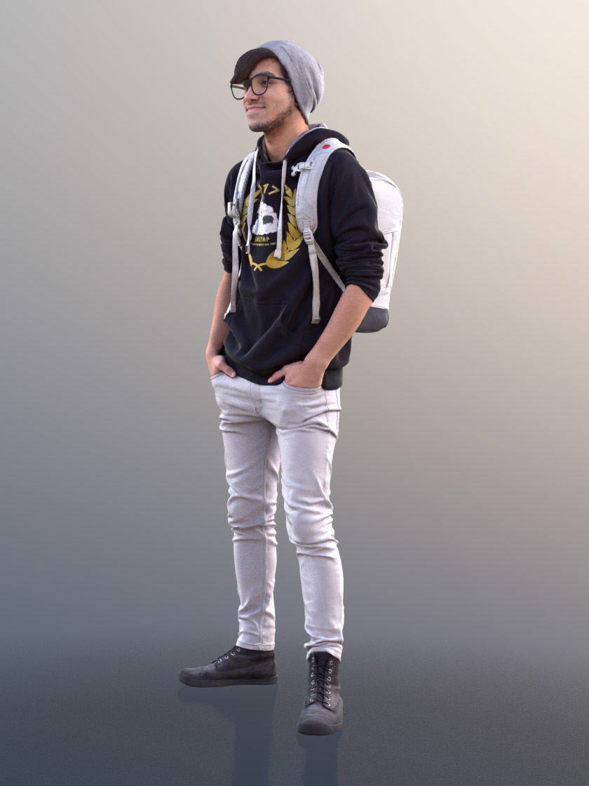 Clark 10748 - Standing Casual Guy Low-poly 3D model_2