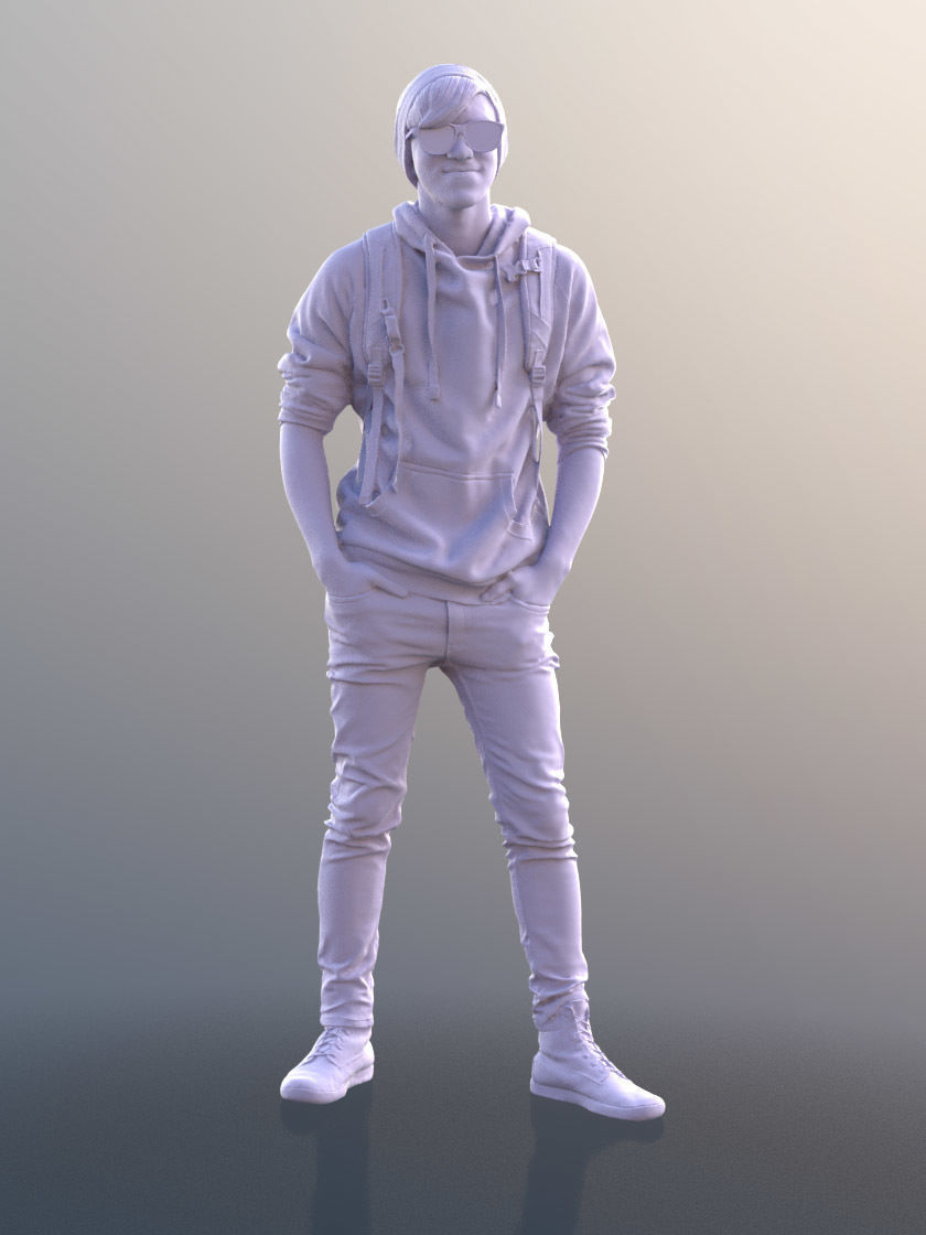 Clark 10748 - Standing Casual Guy Low-poly 3D model_3