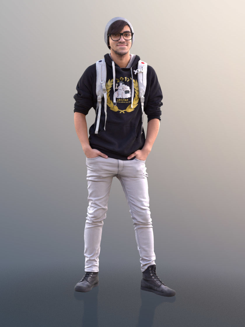 Clark 10748 - Standing Casual Guy Low-poly 3D model_1